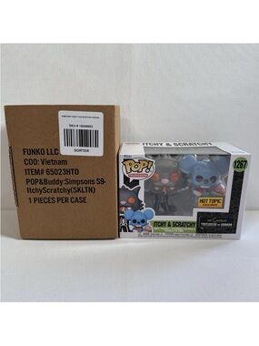 Funko Pop Itchy & Scratchy 1267 Simpsons Treehouse Hot Topic + Sorter